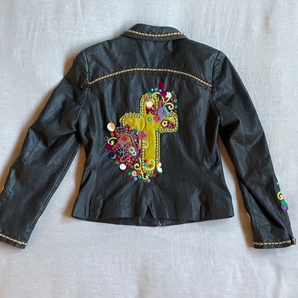 Double D Ranch Embroidered Leather Jacket - Picture 6 of 10